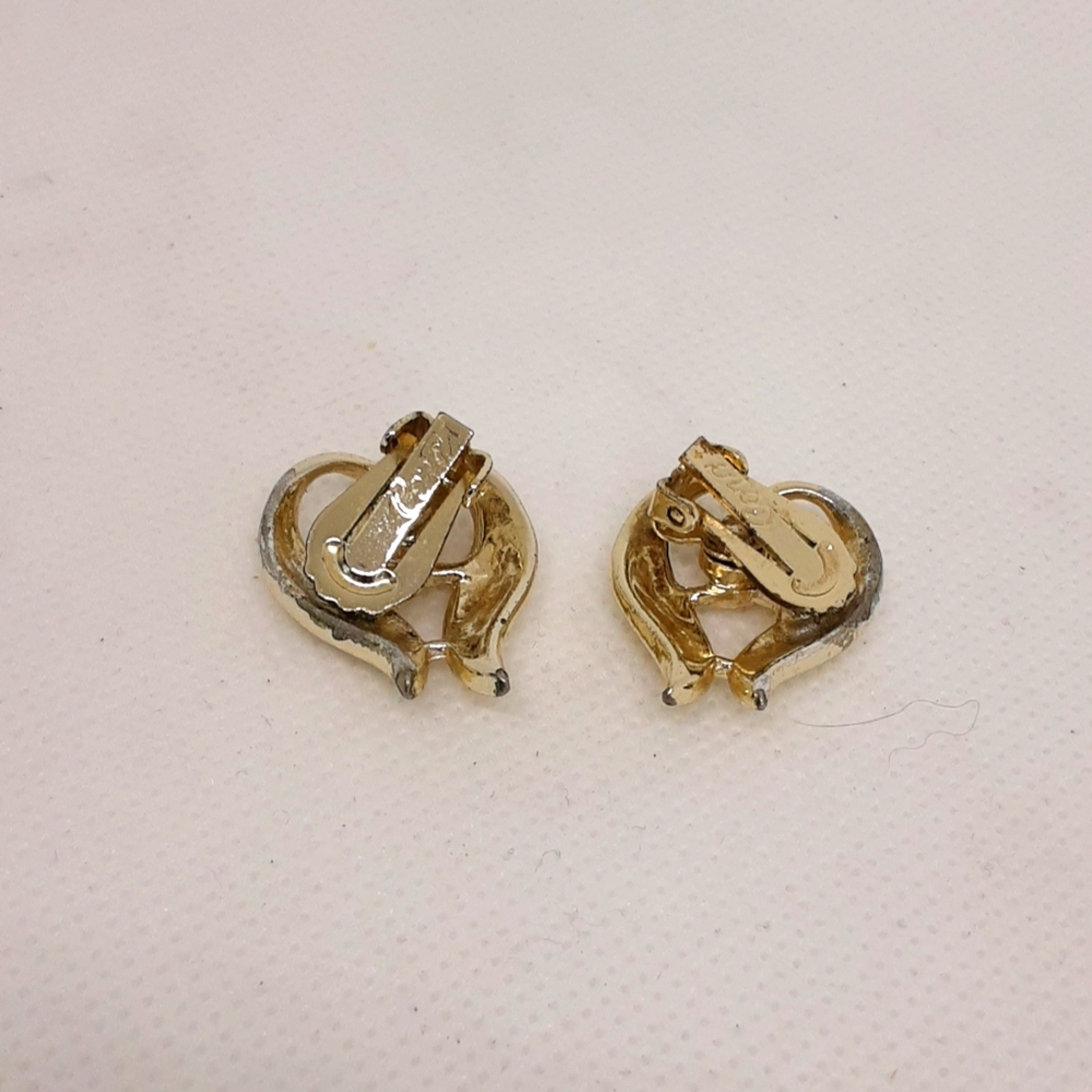 Vintage Coro Gold Tone Clip Back Earrings please read description Boho Fashion - Picture 6 of 7